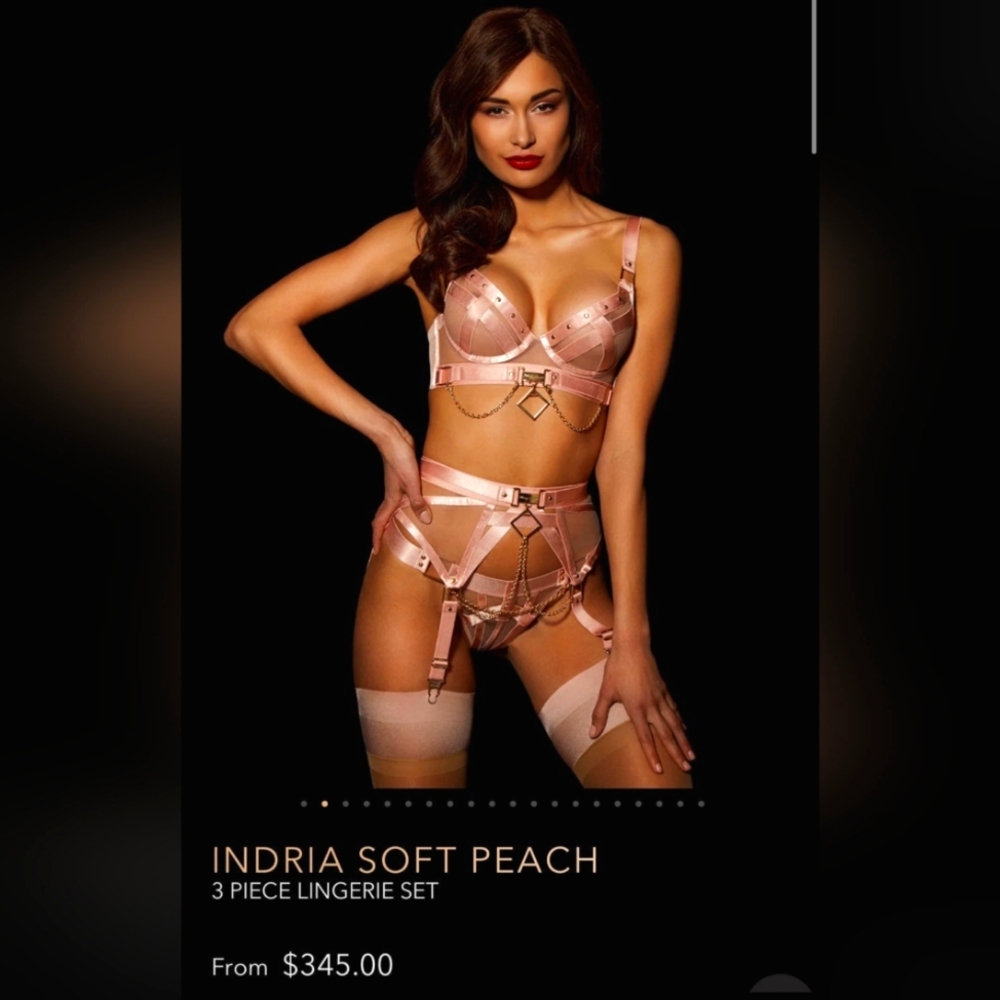 Honey Birdette Indria 3 piece set soft peach